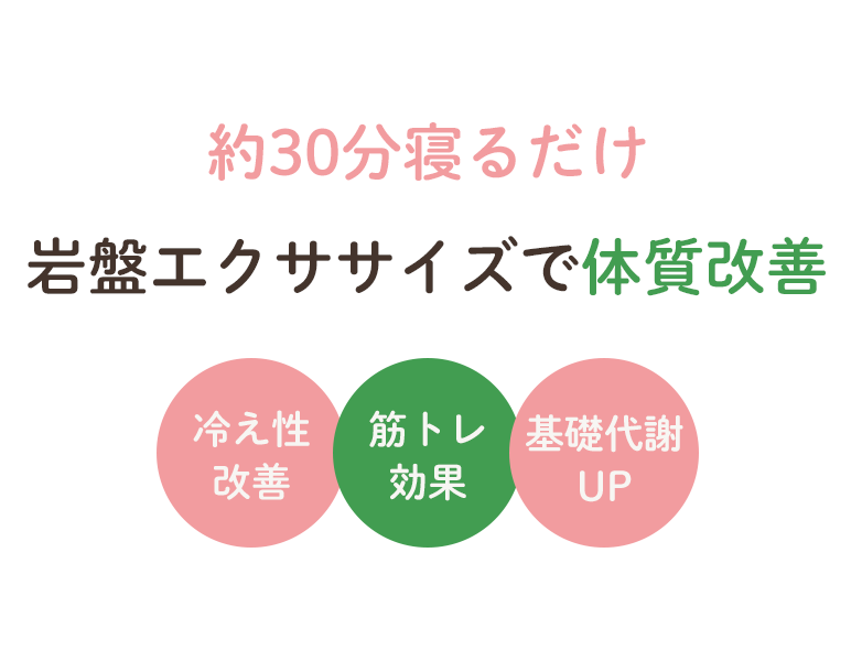約30分寝るだけ岩盤エクササイズで体質改善「冷え性改善」「筋トレ効果」「基礎代謝UP」